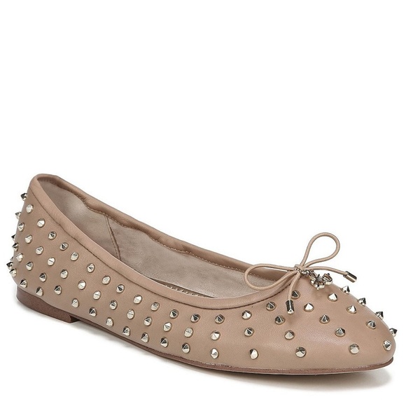 NEW Sam Edelman Fanley Leather Studded Ballet Flat - Picture 1 of 7